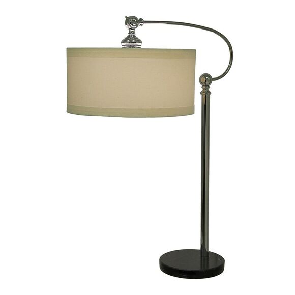 Chrome Finish Metal Table Lamp w/Adjustable Shade 30 inch